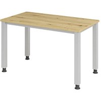 HAMMERBACHER QS612 Schreibtisch asteiche rechteckig, 4-Fuß-Gestell silber 120,0 x 67,2 cm von HAMMERBACHER