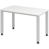 HAMMERBACHER QS612 Schreibtisch weiß rechteckig, 4-Fuß-Gestell silber 120,0 x 67,2 cm von HAMMERBACHER