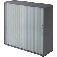 HAMMERBACHER Rollladenschrank grafit, silber 2 Fachböden 120,0 x 40,0 x 110,0 cm von HAMMERBACHER