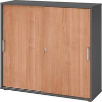 HAMMERBACHER Schiebetürenschrank 1753S, V1753S/G/N/CE grafit, nussbaum 2 Fachböden 120,0 x 40,0 x 110,0 cm von HAMMERBACHER