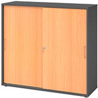 HAMMERBACHER Schiebetürenschrank Haziender, V1753S/G/6/BS buche, grafit 2 Fachböden 120,0 x 40,0 x 110,0 cm von HAMMERBACHER