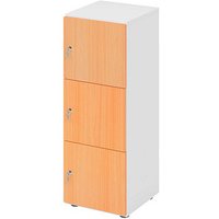 HAMMERBACHER Schließfachschrank weiß, buche V234L3/W/6/DS, 3 Schließfächer 40,0 x 42,0 x 110,0 cm von HAMMERBACHER