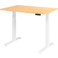 HAMMERBACHER XDKB12 elektrisch höhenverstellbarer Schreibtisch ahorn rechteckig, C-Fuß-Gestell weiß 120,0 x 80,0 cm von HAMMERBACHER