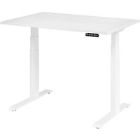 HAMMERBACHER XDKB12 elektrisch höhenverstellbarer Schreibtisch weiß rechteckig, C-Fuß-Gestell weiß 120,0 x 80,0 cm von HAMMERBACHER