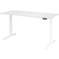 HAMMERBACHER XDKB19 elektrisch höhenverstellbarer Schreibtisch weiß rechteckig, C-Fuß-Gestell weiß 180,0 x 80,0 cm von HAMMERBACHER