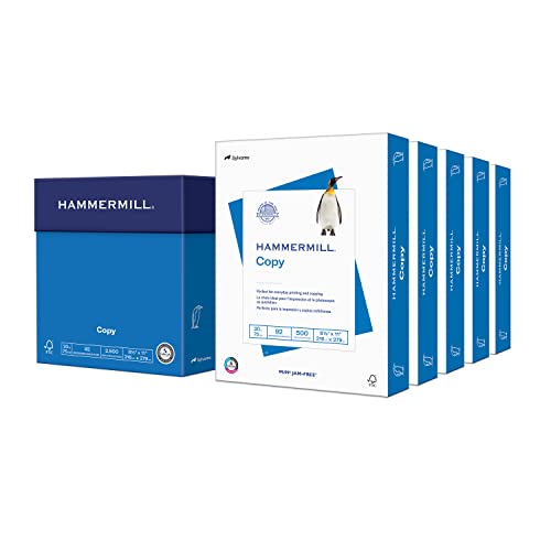 Hammermill Printer Paper, 20 lb Copy Paper, 8.5 x 11-5 Ream (2,500 Sheets) - 92 Bright, Made in the USA von HAMMERMILL