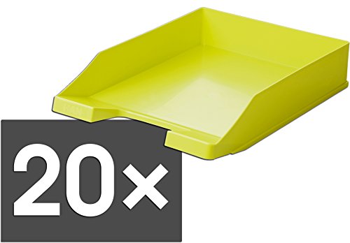 HAN 1027 Briefablage KLASSIK, DIN A4/C4, stapelbar, stabil, modern (lemon / 20er Pack) von HAN