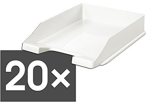 HAN 1027 Briefablage KLASSIK, DIN A4/C4, stapelbar, stabil, modern (weiß / 20er Pack) von Hanlesi