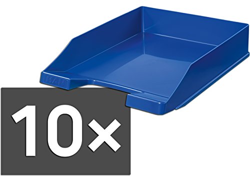 HAN 1027-X Briefablage KLASSIK, DIN A4/C4, stapelbar, stabil, modern (10er Pack | blau) von HAN