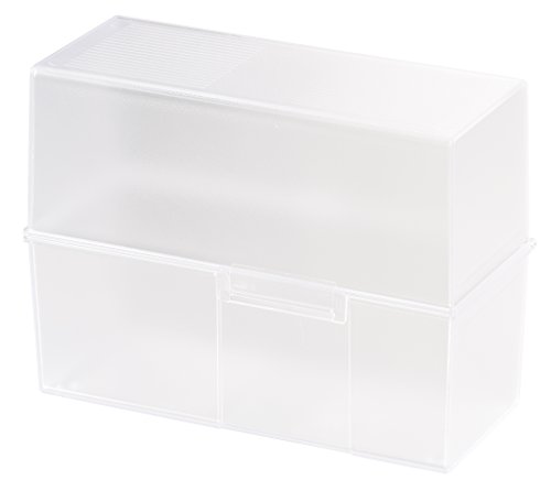 HAN Karteibox DIN A5 quer, transparente Lernkartei, attraktive Design Lernbox für 500 Karteikarten mit Stahlscharnier, 975-63, transluzent-klar von HAN