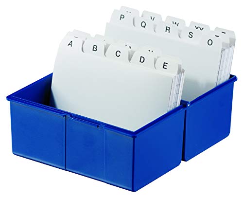 HAN Karteibox DIN A6 quer, mit A-Z Register und 100 Karten, blau, 976-K-14 von HAN