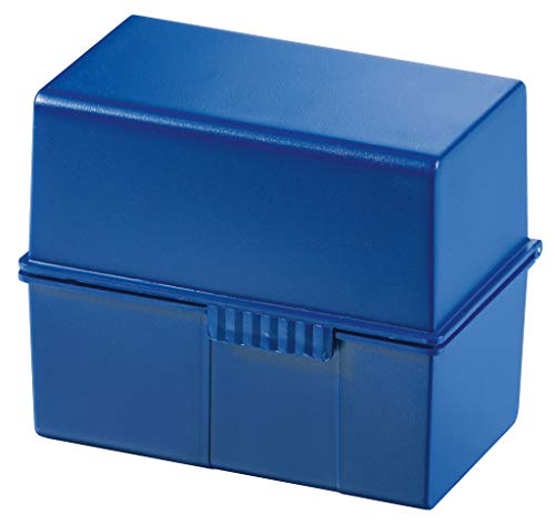 HAN Karteibox DIN A7 quer, für 300 Karten mit Stahlscharnier, blau, 977-14 von HAN