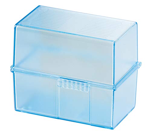 HAN Karteibox DIN A8 quer, mit A-Z Register und 100 Karten, transluzent-blau, 979-64 von HAN