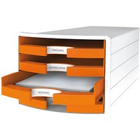 HAN Schubladenbox IMPULS  orange 1013-51, DIN C4 mit 4 Schubladen von HAN