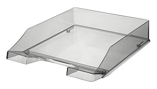 Han Briefablage Klassik TRANSPARENT, 6 STÜCK, Moderne, transparente und stapelbare Ablage im frischen Design bis Format DIN A4/C4, 1026-X-24, transparent-grau von HAN