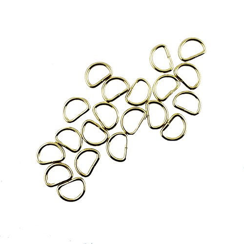 Hand® Gold Ton 14 mm kleine D Ring Schnalle - für Herstellung oder Reparatur von Gürtel, Taschen W 14 mm x 10 mm H - Packung mit 20 von HAND