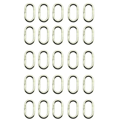 HAND® Nr. 13 25 Pcs Ton Oval Metallöse Silberringe für Gurtband, Ribbon, Taschen, Geldbörsen, Klettverschluss-Bänder, Handwerk - 17 x 10 mm, nimmt einen Gurt, 14 mm breit von HAND