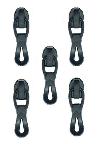HAND® Nr. 3 10383 wasserdicht schwarz Metall Nylon Zip Pull mit Kopf Schieber 28 x 8 mm - 5er Pack von HAND