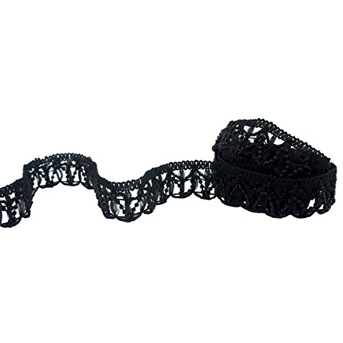 HAND® Schwarze Perlen Stoff nähen In Trim Verschönerung für Kleidungsstücke und Accessoires - 28 mm breit - 3 Meter von HAND