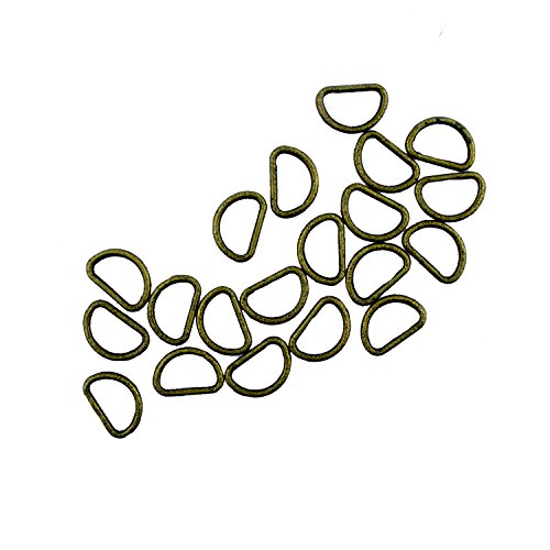 Hand® antike Bronzeton 14 mm kleine D Ring Schnalle - Pack 20 für Herstellung oder Reparatur von Gürteln, Taschen 14 mm x 10 mm H - W von HAND