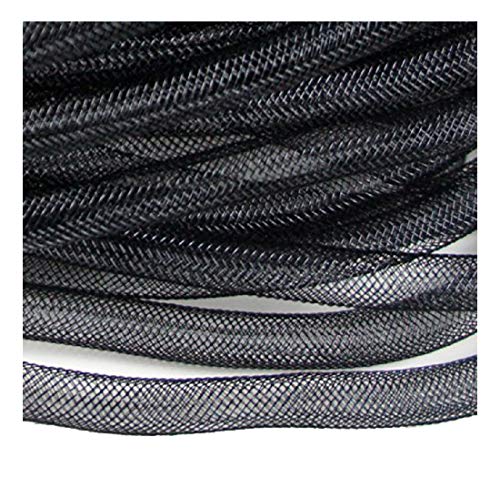 HAND ® Elastische Leicht Millinery Tubular CRIN Assorted Plain Colours Trim - Durchmesser 8 mm, appx 30 Meter pro Pack (Schwarz) von HAND