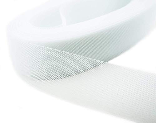 HAND ® Nylon-Bordüre, Braut-Gurtband "Pferdehaar", Weiß, 15 mm B x 5 Meter von HAND