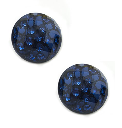 Hand® No.040 Nachtblau luxuriöse Mode Crystal Buttons 20 mm Durchmesser - 2 Stück von HAND