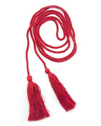 HAND®-Satz von 4 rote Baumwolle Doppel endet Quasten mit String Kordel - 136 cm lang von HAND