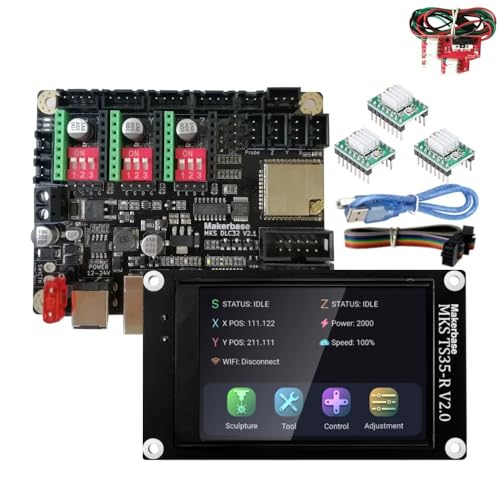 HANLEES MKS DLC32 v2 32bits GRBL Offline Wifi Controller TS35-R LCD Display CNC3018 MAX PRO Upgrade Kits für CNC Lasergraviermaschine (HANLEES-DE-Set7) von HANLEES