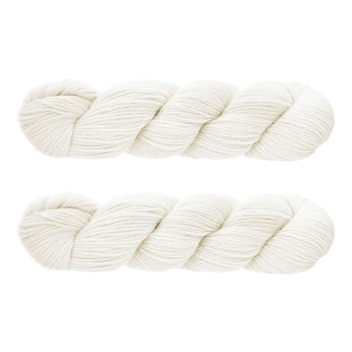 HANSA-FARM |alpacare 75% waschbare Baby Alpaka Socks 224g Set (2 x 112g) Sockenwolle kratzfreie Wolle zum Stricken & Häkeln - NFA01HK Natur Zöpfe von HANSA-FARM