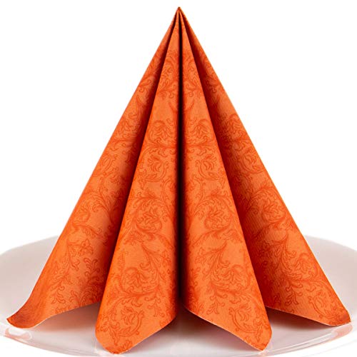 Servietten Ornament terracotta Premium Airlaid, STOFFÄHNLICH | 125 Stück | 40 x 40cm | Hochzeitsserviette | hochwertige edle Serviette für Hochzeit, Geburtstag, Party, Taufe | made in Germany von HANTERMANN