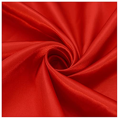 satin stoff meterware 3-teiliges Set Aus Seiden- Und Satinstoffen Nähen Von Satinstoffen Rot Burgunderrot Seidenweise Verwendet Für Satinpyjamas Nachthüte Geschenkboxfu(Size:1.5M*1M,Color:Groß Rot) von HANYU