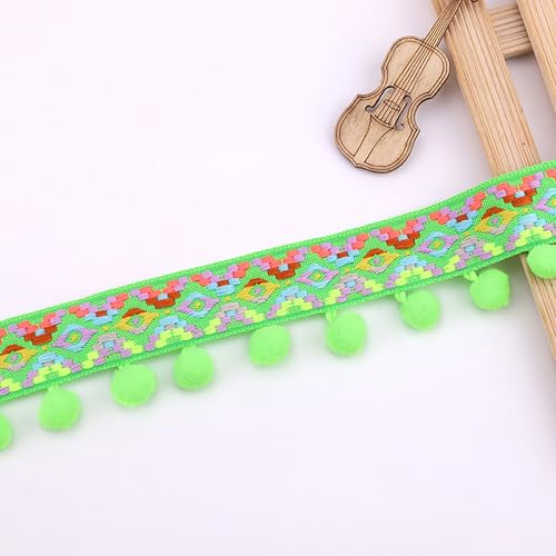 5.6 Meter Quaste Trim Band Pompon Borte Fringe Pompoms Bunt Fransen Quasten Trim Fransen Spitzenborte Pomponborte Pom Bommelborte Pom Poms Balls Fransenbesatz FüR Heimwerker NäH ZubehöR Dekoration (H) von HAOBIN