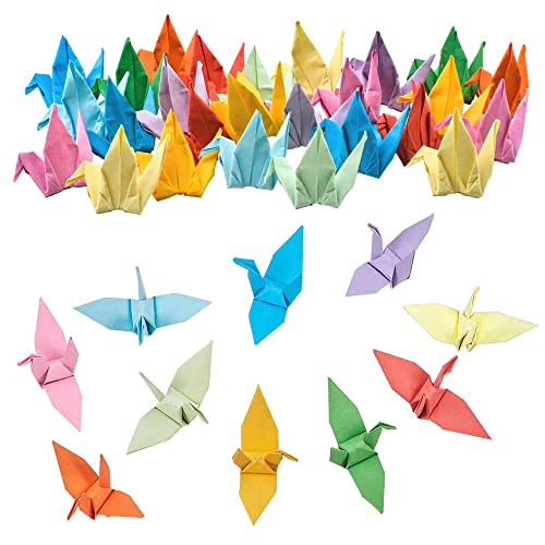 HAOBIN 100 StüCk origami kranich Origami Papier Kraniche papierkraniche Vogel Aus Papier Handgefertigte Origamis Vogel Gefaltet Papier Vogel Vogelpapier 7cm FüR Hochzeitsfeier Hintergrund Home Decor von HAOBIN