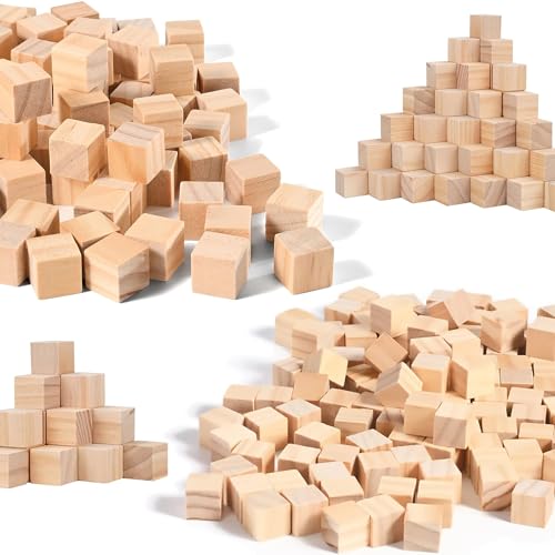 HAOBIN 150 Stück Wooden Dice wooden cubes Wooden Square Cube Wooden Blocks Natural Wood Blocks WoodenCraft Material 100 Stück 1x1x1cm 50 Stück 2x2x2cm Für Kunsthandwerk Malerei DIY Handwerk Dekoration von HAOBIN