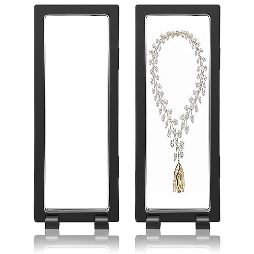 HAOBIN 2 StüCk Halter Floating Frame Display Holder MüNz Display Box Schweberahmen Displayrahmen MüNzrahmen MüNzenstäNder PräSentationsstäNder Mit Basis FüR Display Ring AnhäNger Armband Schmuck (2) von HAOBIN