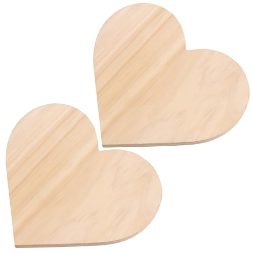 HAOBIN 2 Stück Herzen Aus Holz Geschenk Holz Herz Holz Herzen Holz Massiv Herz Deko Geschenk Zum Muttertag,Diy-Gravur Und Malerei Geeignet FüR NeuvermäHlte,Valentinstag,Jahrestag,Hochzeitstag Geschenk von HAOBIN