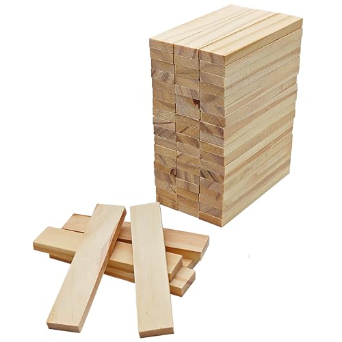 HAOBIN 50 Stück bastelholz klötzchen bastelklötzchen Hölzchen Holzbausteine 100x20x7 mm Holzstäbchen zum Basteln Holzleiste holzklötze basteln Holz für Heimwerkerprojekte und Deko,Bau und Vertäfelung von HAOBIN