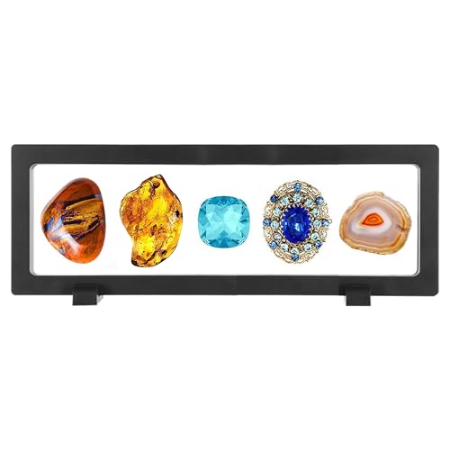 Halter Floating Frame Groß 3D Floating Display Ständer MüNz Display Box Schweberahmen Displayrahmen Schwimmende Vitrine PräSentationsstäNder Mit Basis FüR Display Ring AnhäNger Armband Schmuck (A) von HAOBIN