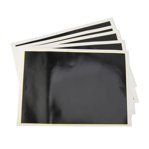 HAOHIZE Gravurmarkierungsfarbpapier, 5 Stück schwarzes Markierungspapier 39 x 27 cm / 15,4 x 10,6 Zoll Gravurpapier für Fasermarkierung und Gravur zum Gravieren auf Metall, Keramik von HAOHIZE