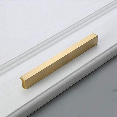 Goldene Schrankgriffe, Messing-Möbelgriffe, goldene Schranktür, Schublade, Kleiderschrank, Kommode, Knöpfe, Schrankgriffe, Küchengriff (Nr. 714)(Pitch Size 128mm) von HAOJIazx