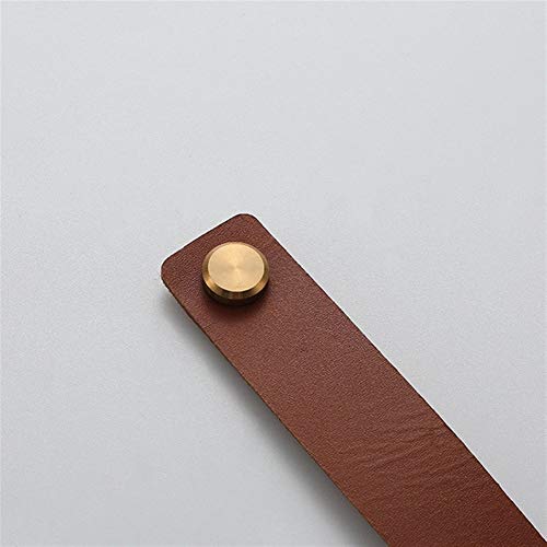 Schminktischgriff, Schrankgriff, weiches Leder, Leder, Kommode, Schublade, Türknöpfe, Möbelgriff, Hardware-Ledergriff, Innenbeschläge (Nr. 676)(Light Brown Item B,Hole 128 mm) von HAOJIazx