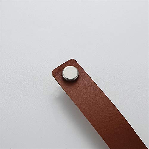 Schminktischgriff, Schrankgriff, weiches Leder, Leder, Kommode, Schublade, Türknöpfe, Möbelgriff, Hardware-Ledergriff, Innenbeschläge (Nr. 676)(Light Brown Item C,Single hole) von HAOJIazx