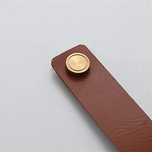 Schminktischgriff, Schrankgriff, weiches Leder, Leder, Kommode, Schublade, Türknöpfe, Möbelgriff, Hardware-Ledergriff, Innenbeschläge (Nr. 676)(Light Brown Item a,Single hole) von HAOJIazx