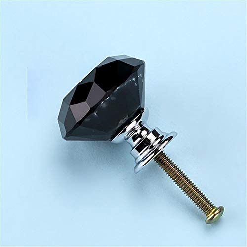 Schrankgriff 128, Küchenschrankgriffe, Möbelgriffe im modernen Stil, Diamantkristallglasknöpfe, Schrankgriffe, Schubladenknöpfe, 20 mm 30 mm, Innenbeschläge (Nr. 704)(30mm Black) von HAOJIazx