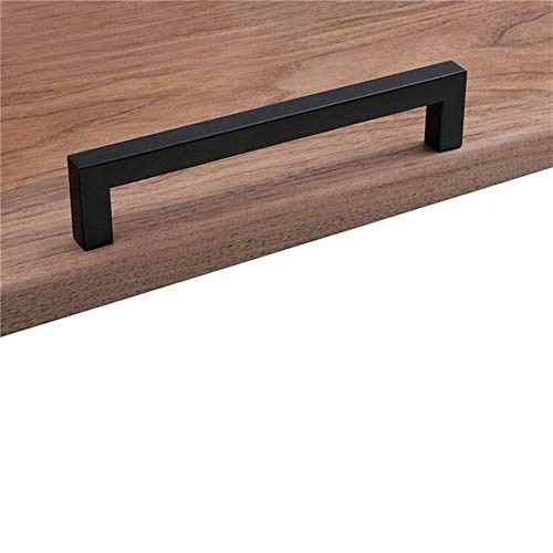 Schwarzer Griff S for Küchenschränke, moderner Schrankgriff, quadratische Möbelbeschläge, Edelstahl, Küchentürknöpfe, Schrank, Kleiderschrank, Schubladengriffe (Nr. 728)(172mm) von HAOJIazx