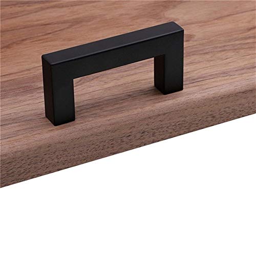 Schwarzer Griff S for Küchenschränke, moderner Schrankgriff, quadratische Möbelbeschläge, Edelstahl, Küchentürknöpfe, Schrank, Kleiderschrank, Schubladengriffe (Nr. 728)(76mm) von HAOJIazx