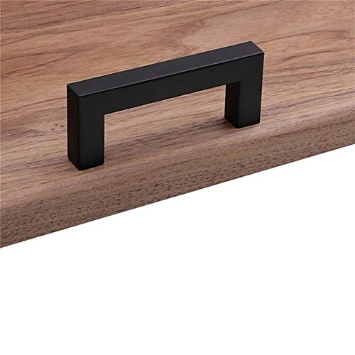 Schwarzer Griff S for Küchenschränke, moderner Schrankgriff, quadratische Möbelbeschläge, Edelstahl, Küchentürknöpfe, Schrank, Kleiderschrank, Schubladengriffe (Nr. 728)(88mm) von HAOJIazx