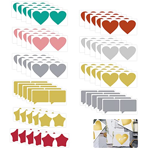 HAOMEEDUO 100 Stück Rubbel Etiketten Herz Rubbelsticker Selbstklebend Rubbelaufkleber Silber Rubbel Sticker Rot Scratch Off Label Gold Rubbellose Abkratzen Aufkleber für DIY Rubbellkarten Postkarte von HAOMEEDUO