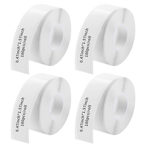 4 Rollen P15/P11/L12 Thermal Label Tape, 12 x 40mm Standard laminiertes Büro Etikettenband, Wasserdicht Thermo-Etikettenband,Mehrzwecketikettenband von HAOYULUO